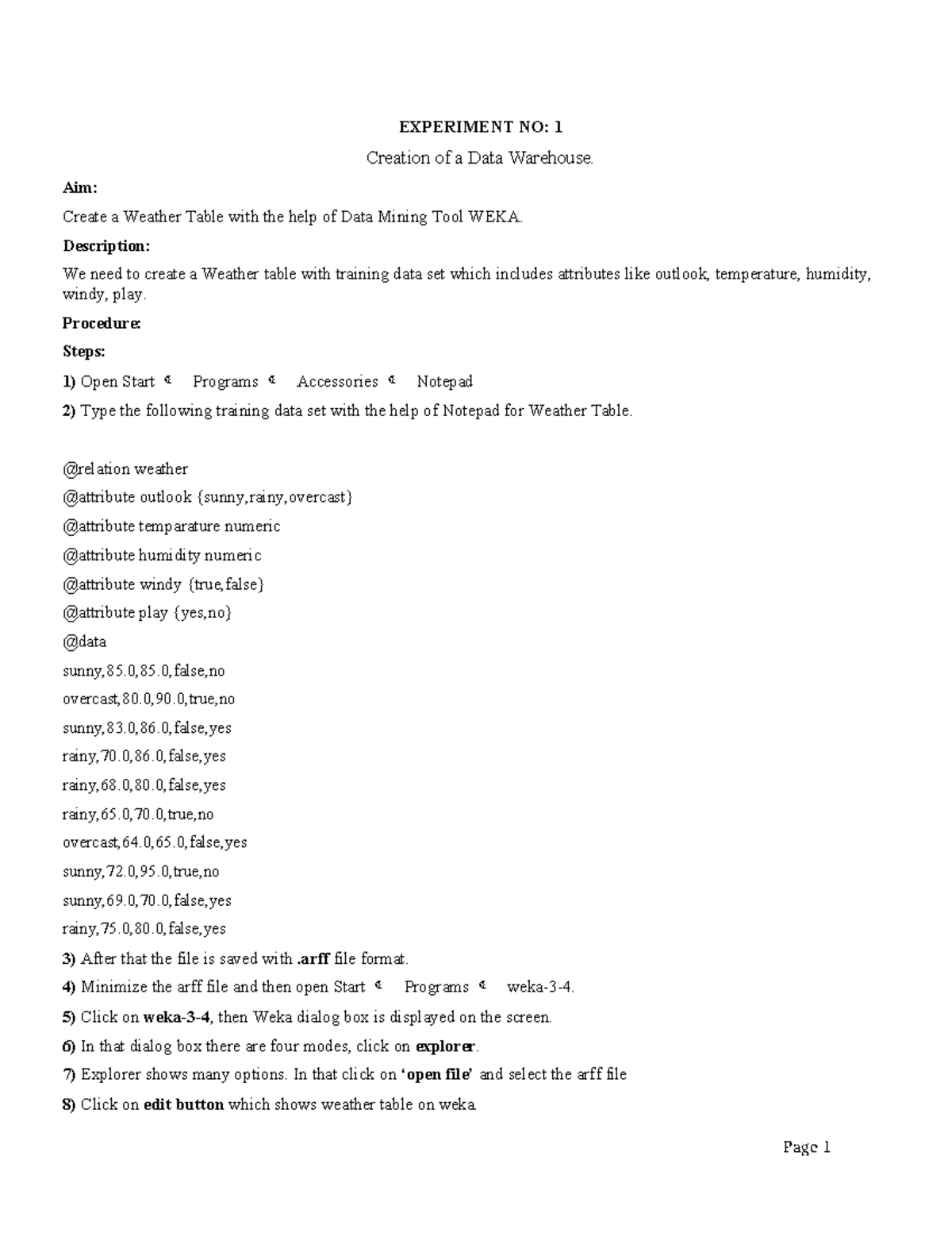 DWDM R20 LAB edited - lab - Aim: EXPERIMENT NO: 1 Creation of a Data ...