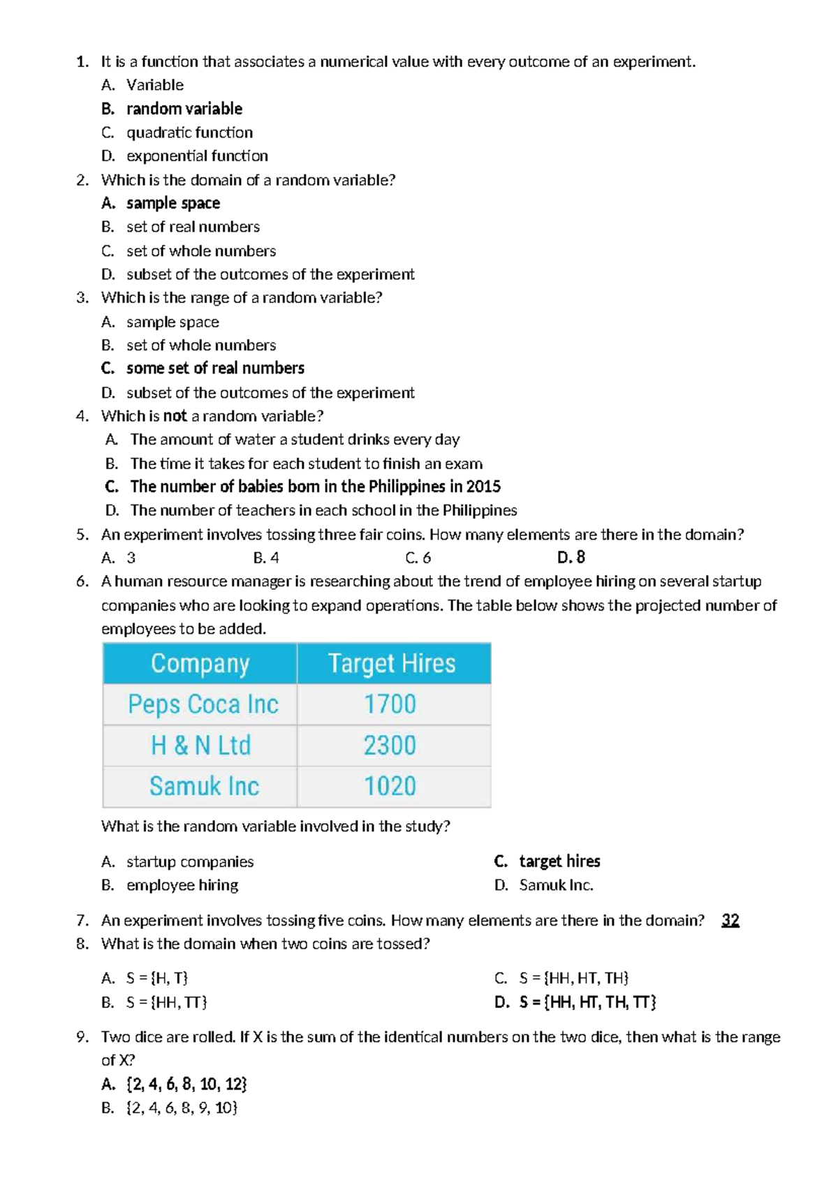 Statistical Concepts and Random Variables: Reviewer for STATS 101 - Studocu