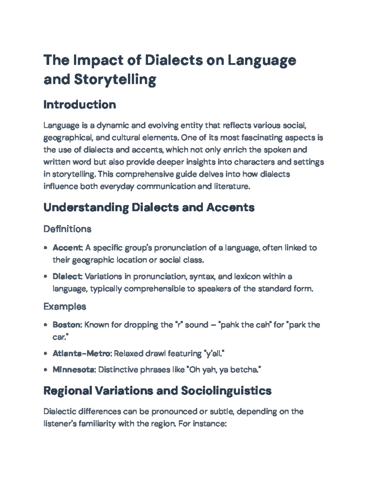 The Impact of Dialects on Language and Storytelling: A Guide - The ...