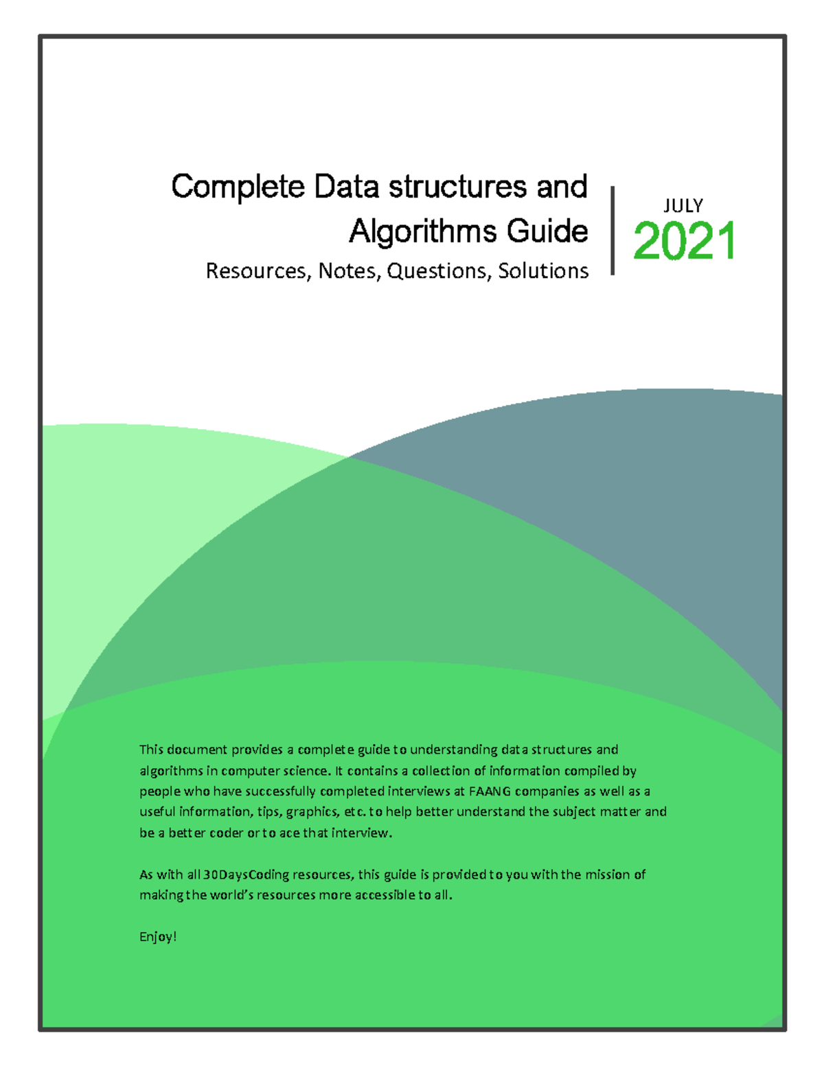 DSA-2021 Complete Revision Guide: Data Structures & Algorithms - Studocu