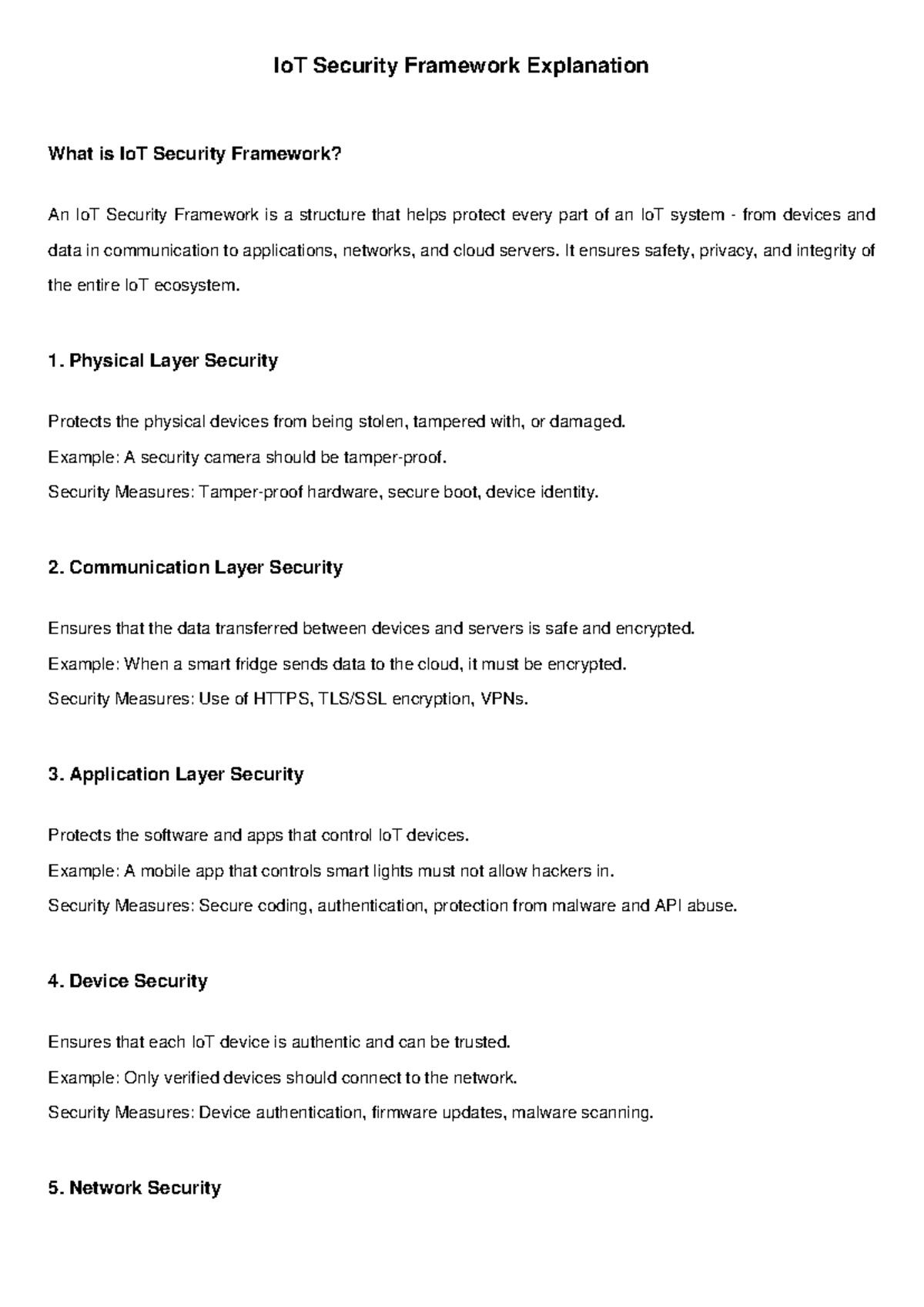 IoT Security Framework Overview: Protecting the IoT Ecosystem - Studocu