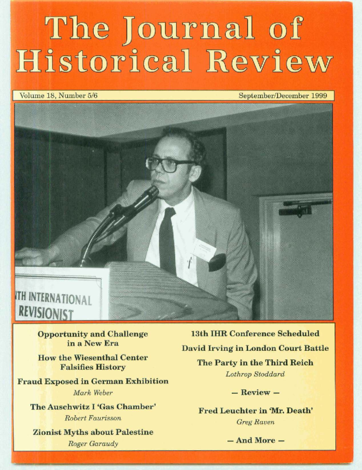IHR 1999 - Journal of Historical Review: Opportunity & Challenge in a ...