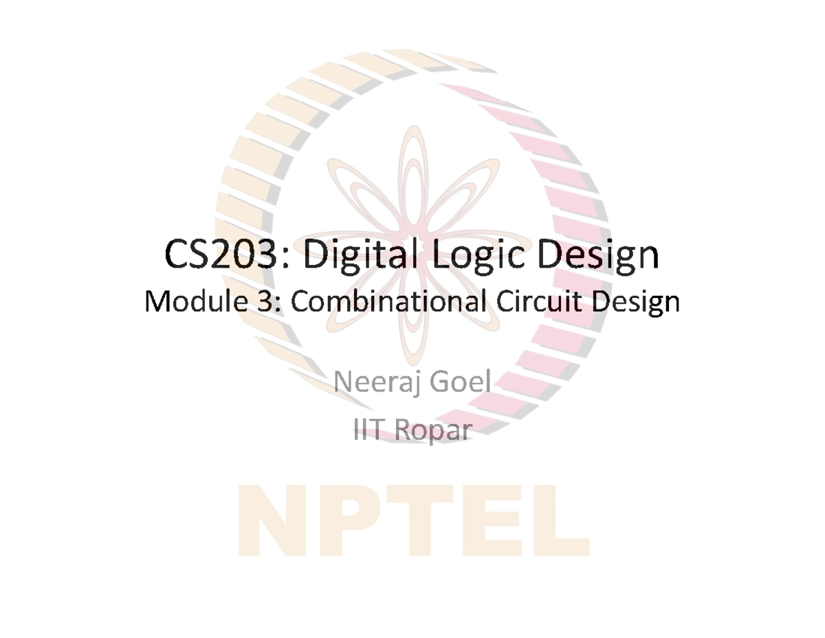 CS203: Final Exam Notes on Combinational Circuit Design - Studocu