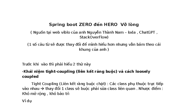 Spring Boot: Từ Zero đến Hero - Hiểu về Dependency Injection - Studocu