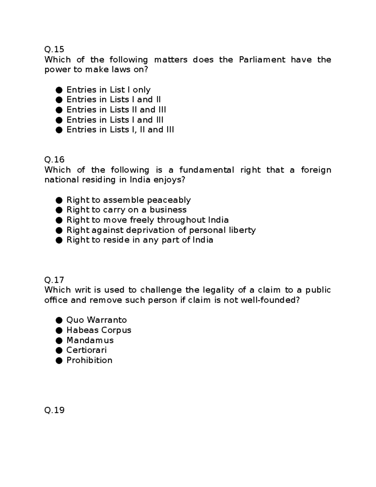 AIBE Constitutional Law Study Guide: Key Questions & Concepts - Studocu