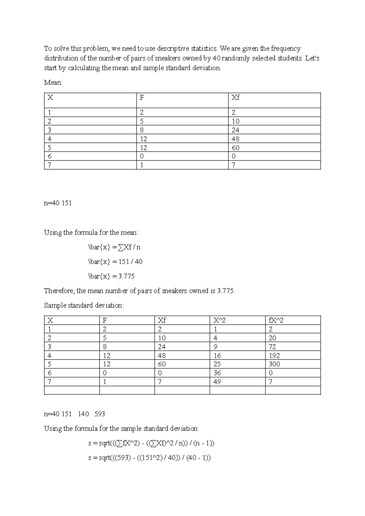 Unit 2 Stats - Descriptive Statistics Analysis and Frequencies - Studocu