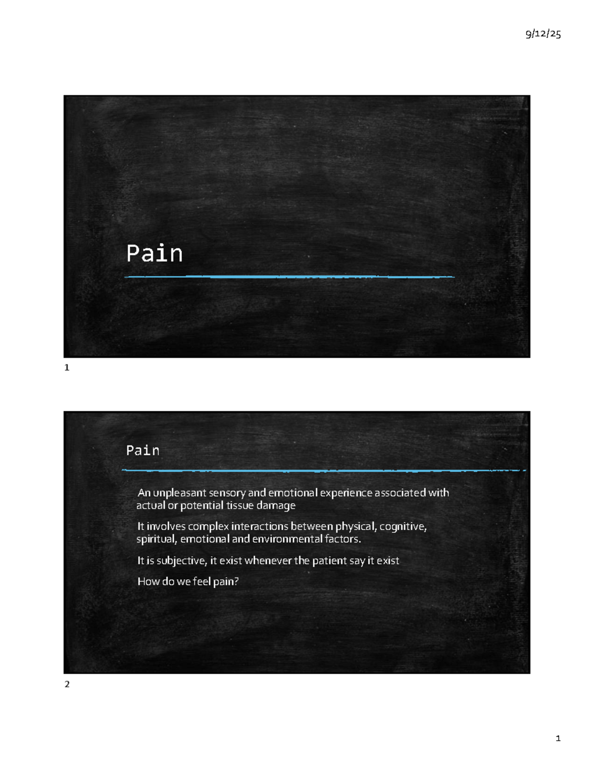 Understanding Pain: Mechanisms, Classification, and Management (Pain 1 ...