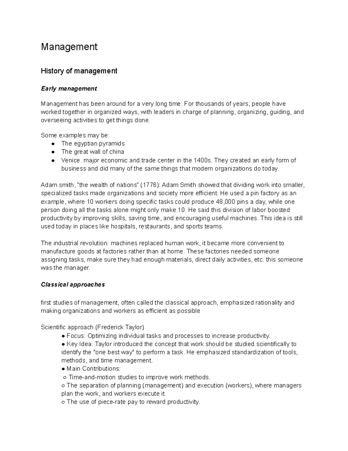 Management History: Key Concepts and Ethical Considerations (MGT 101 ...