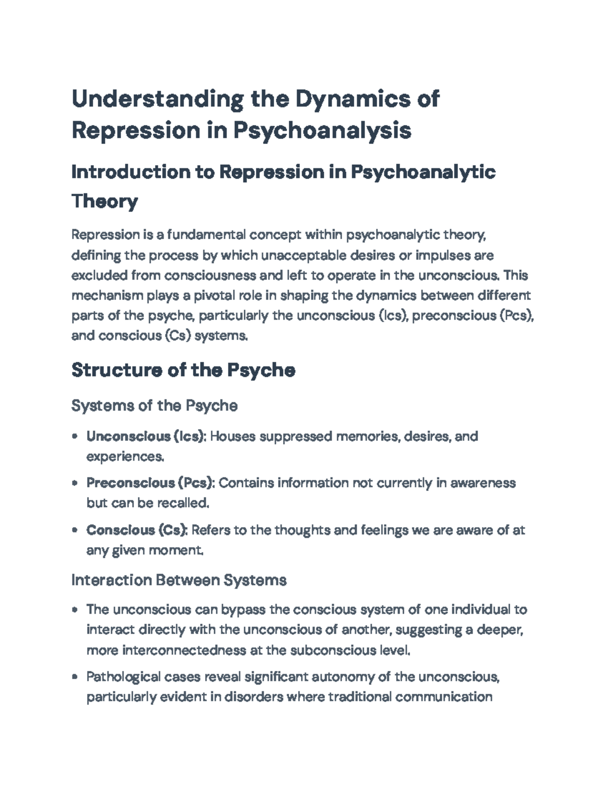 Understanding Repression Dynamics in Psychoanalytic Theory (Psy 101 ...