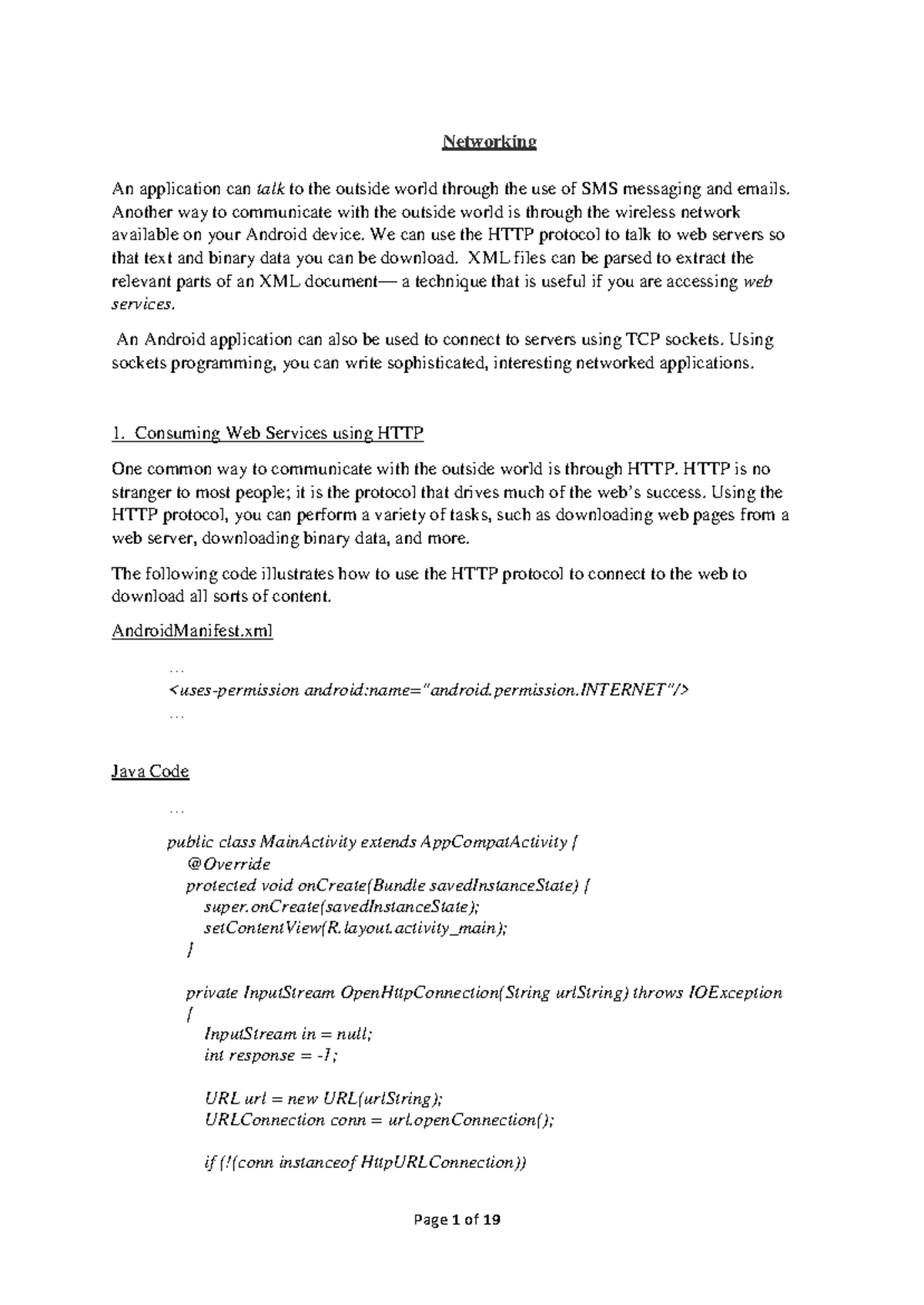 **Android Networking Basics: Understanding HTTP & Web Services** - Studocu
