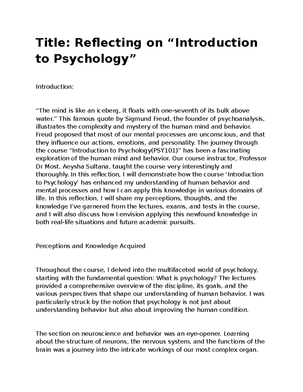 Reflection Paper Introduction