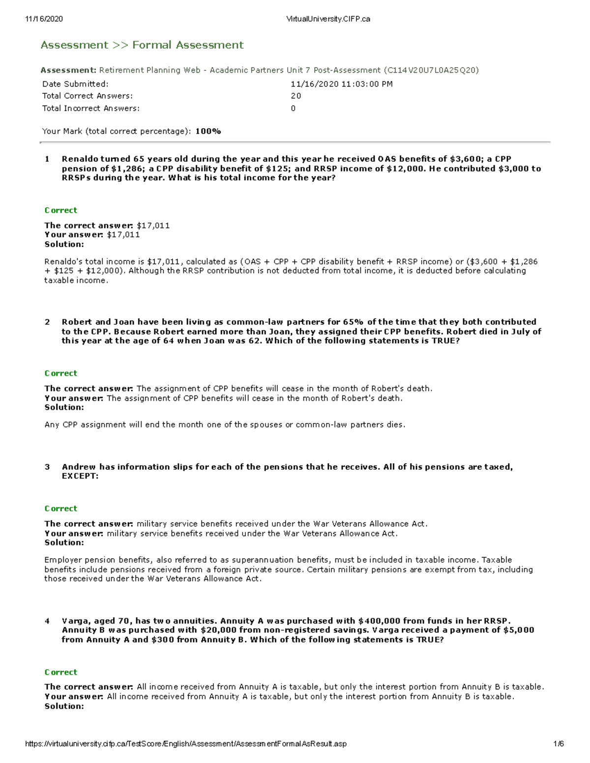 Sample/practice exam Autumn 2020, questions and answers - Assessment ...