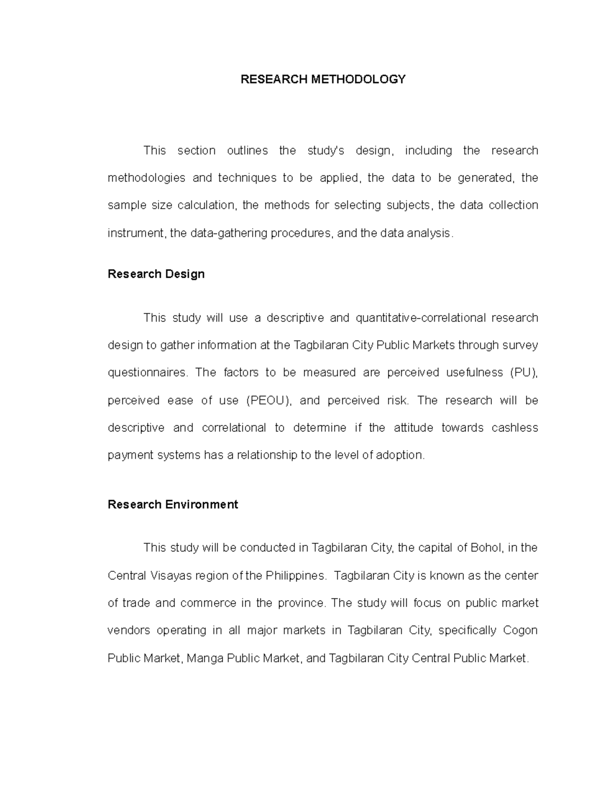 RESEARCH METHODOLOGY: Attitudes Towards Cashless Payment Systems - Studocu