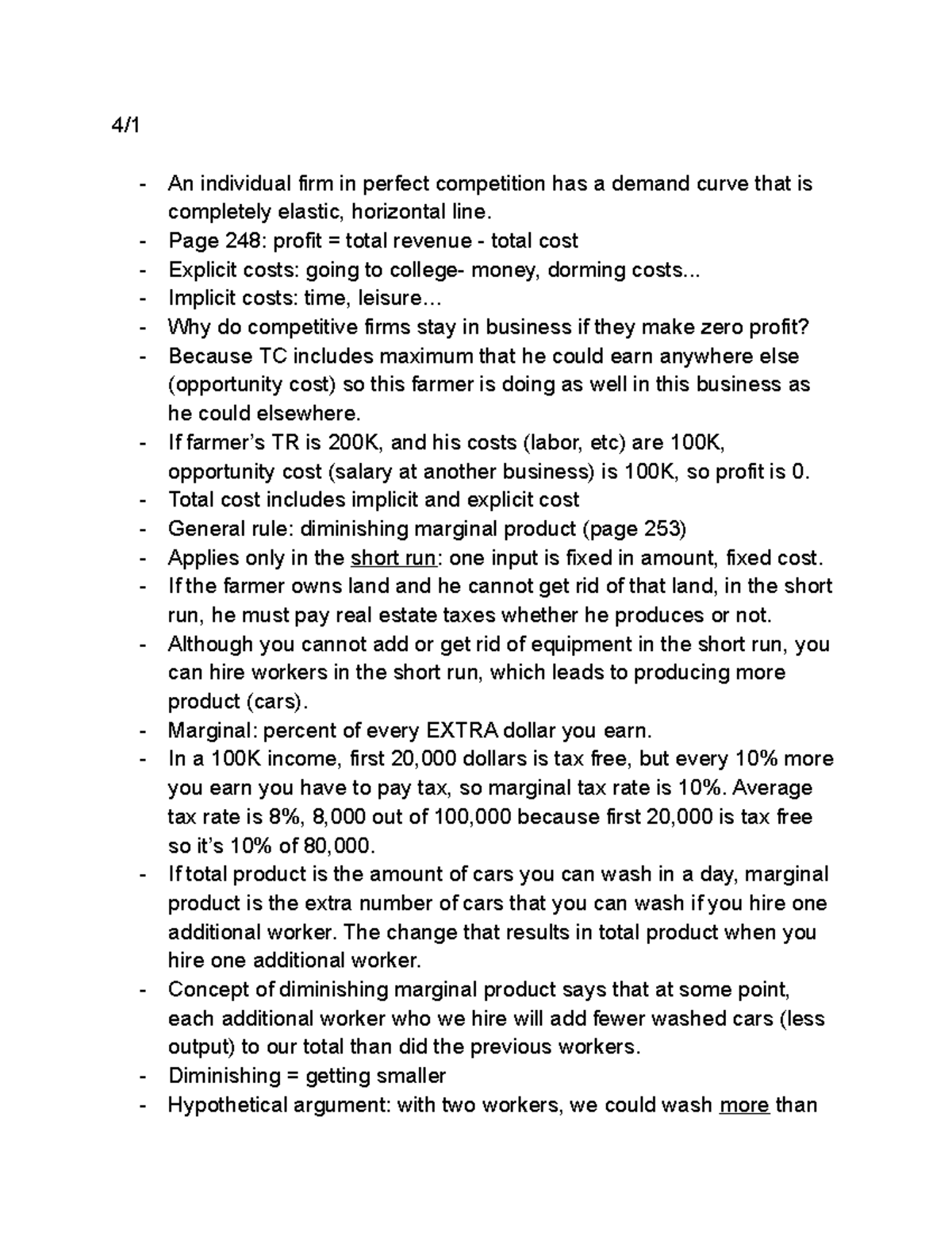 Microeconomics Final Exam Study Notes (Course Code: ECON-101) - Studocu