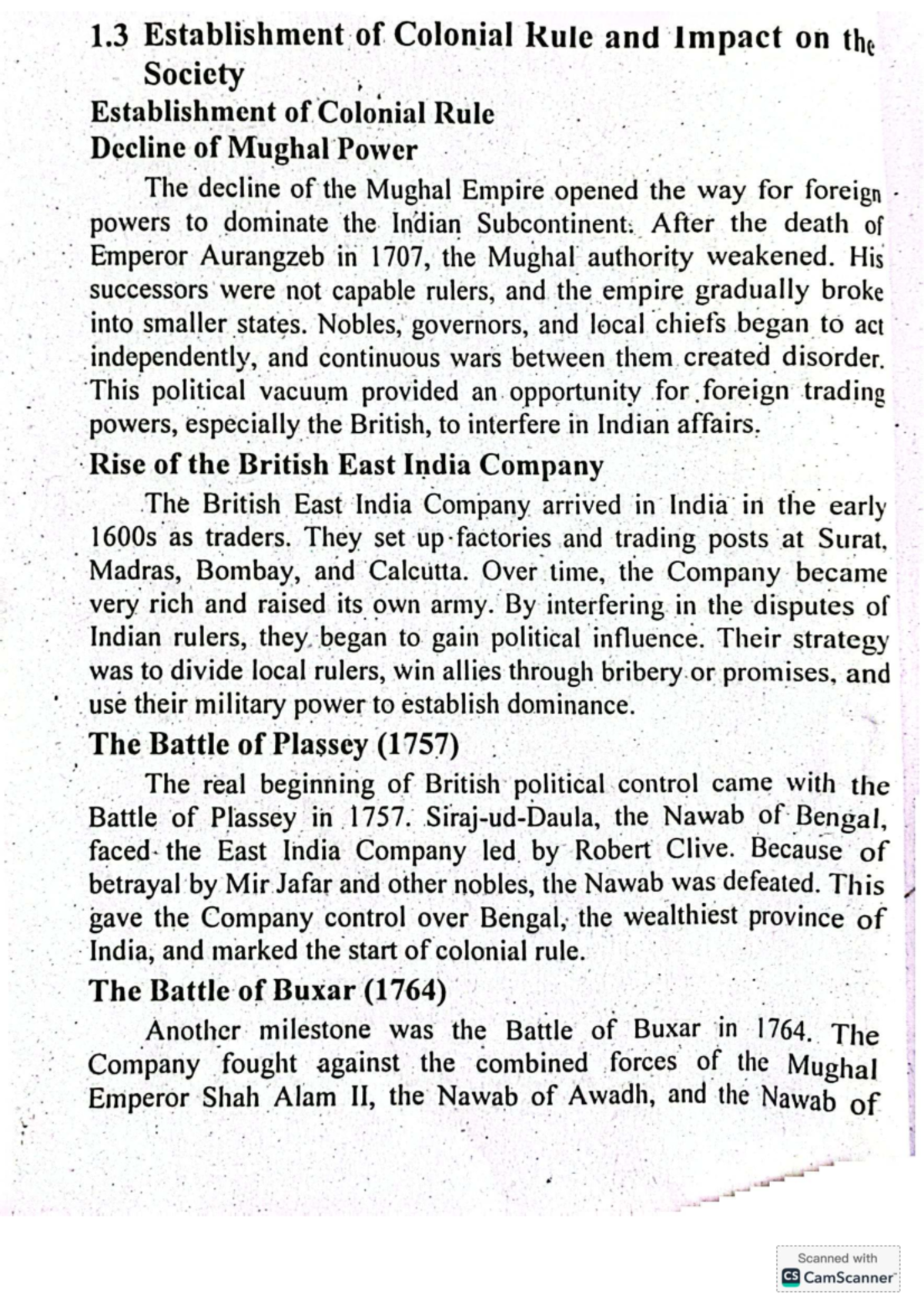 1.3 Establishment of Colonial Rule and Its Impact on Society - Studocu