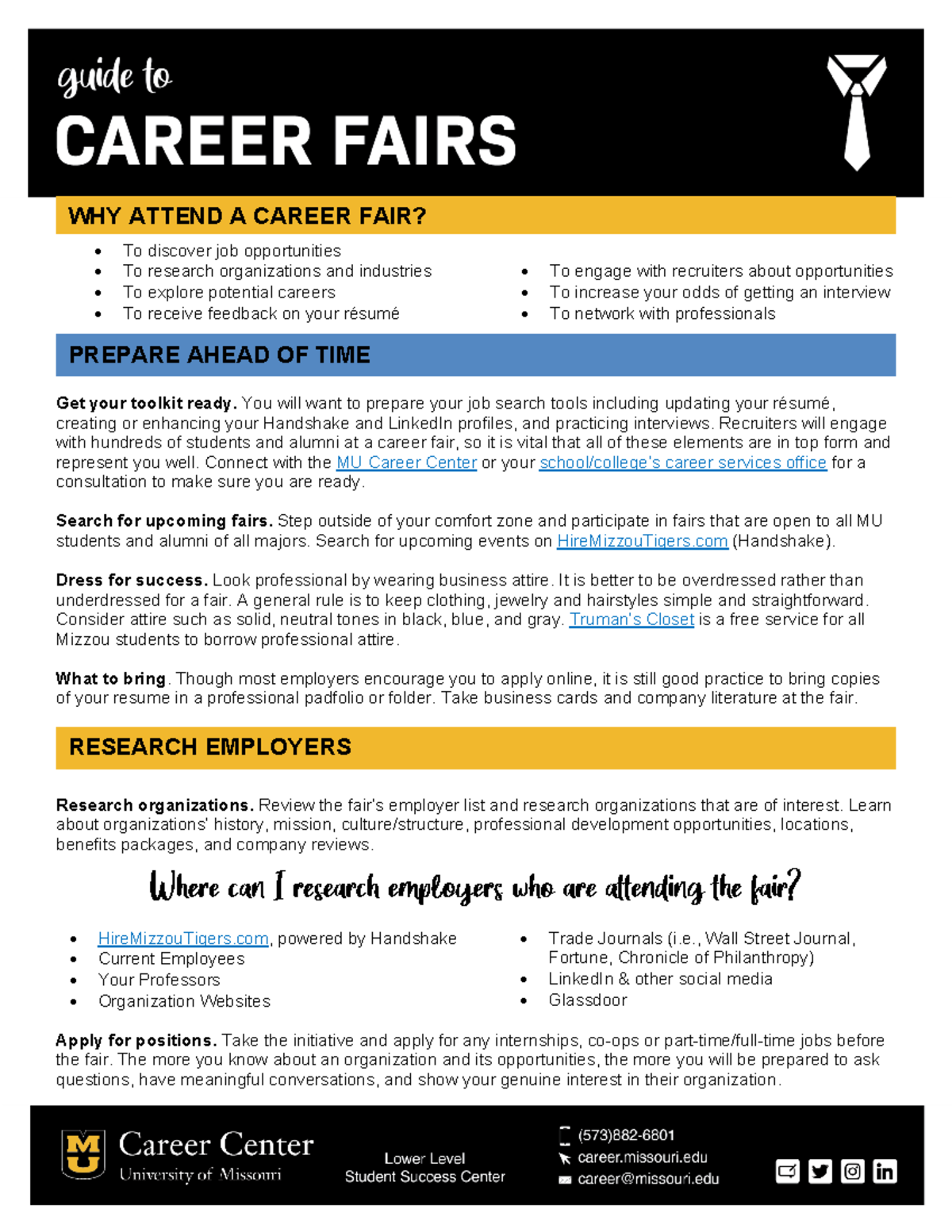 Guide to Career Fairs[ 246730 ] - To discover job opportunities To ...