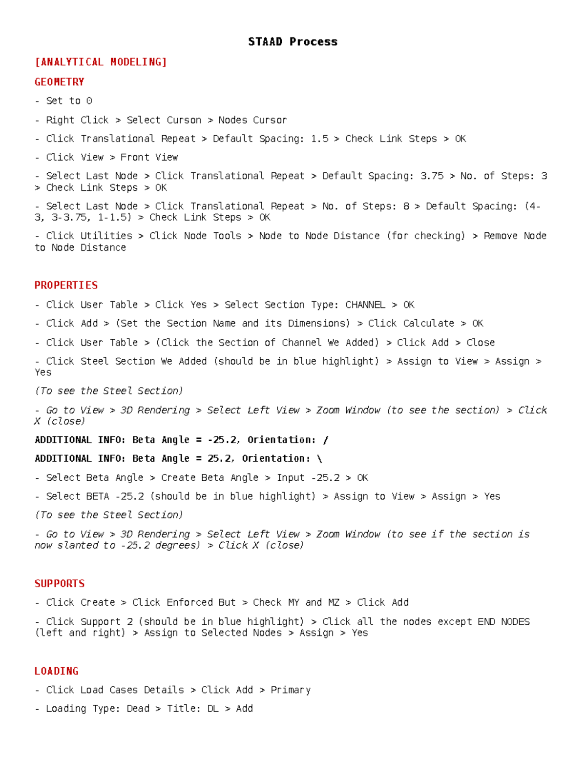 STAAD Process Guide for Structural Analysis and Design - Studocu