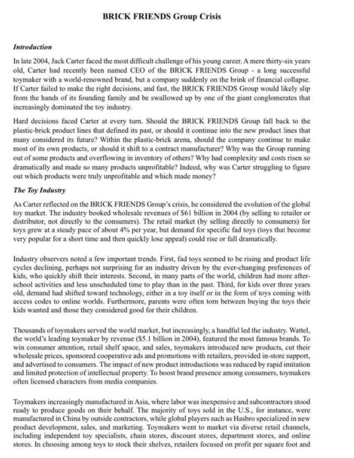 BRICK FRIENDS Group Crisis Analysis: Strategies for 2025 - Studocu