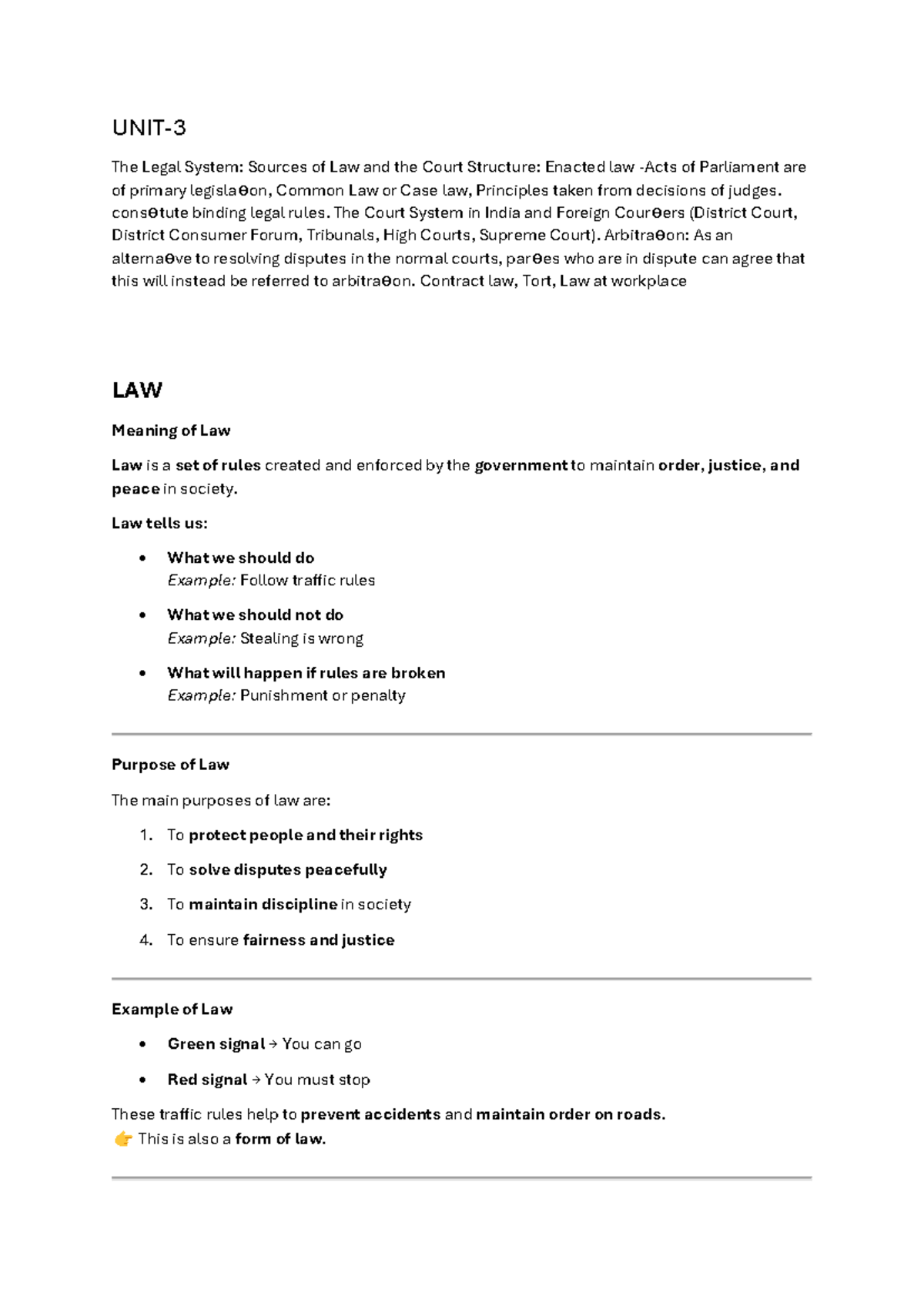 LAW 101: Sources of Law and Court Structure in India - Unit 3 Notes ...