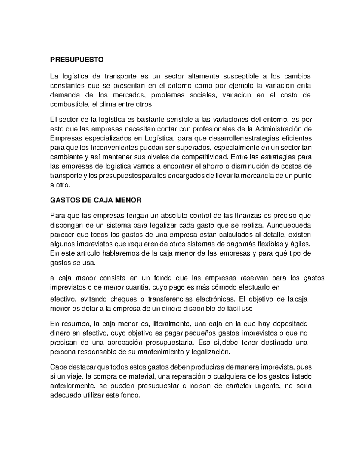 GA6 210303026 AA3: Presupuesto y Estrategias en Logística de Transporte ...