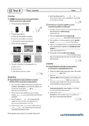 Checkpoint A2 B1 Unit 1 Test A Checkpoint A2 B Unit 1 Test A Class