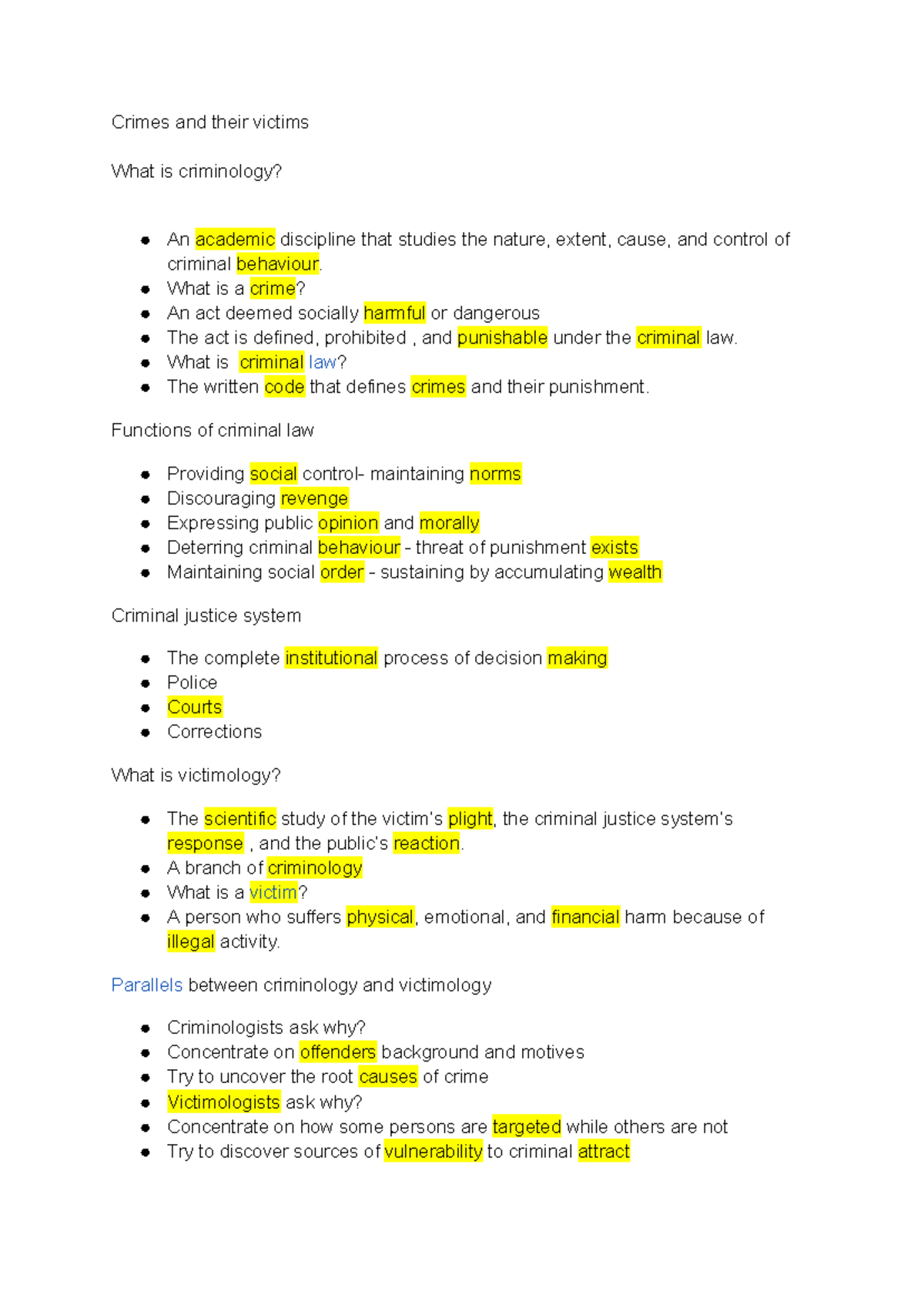 CRJ 101: Notes on Crimes, Victims, and Their Interrelationship - Studocu