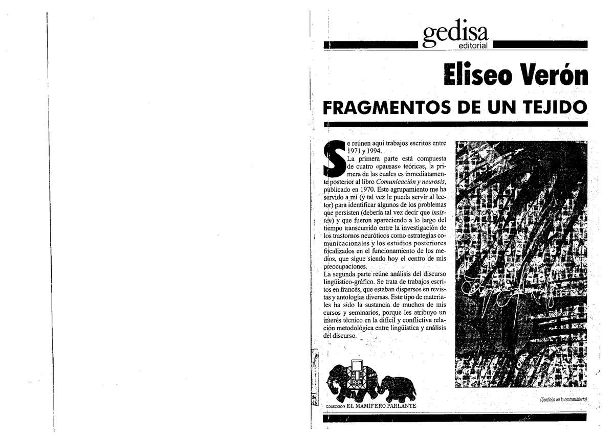 Fragmentos De Un Tejido Eliseo Veron Pdf