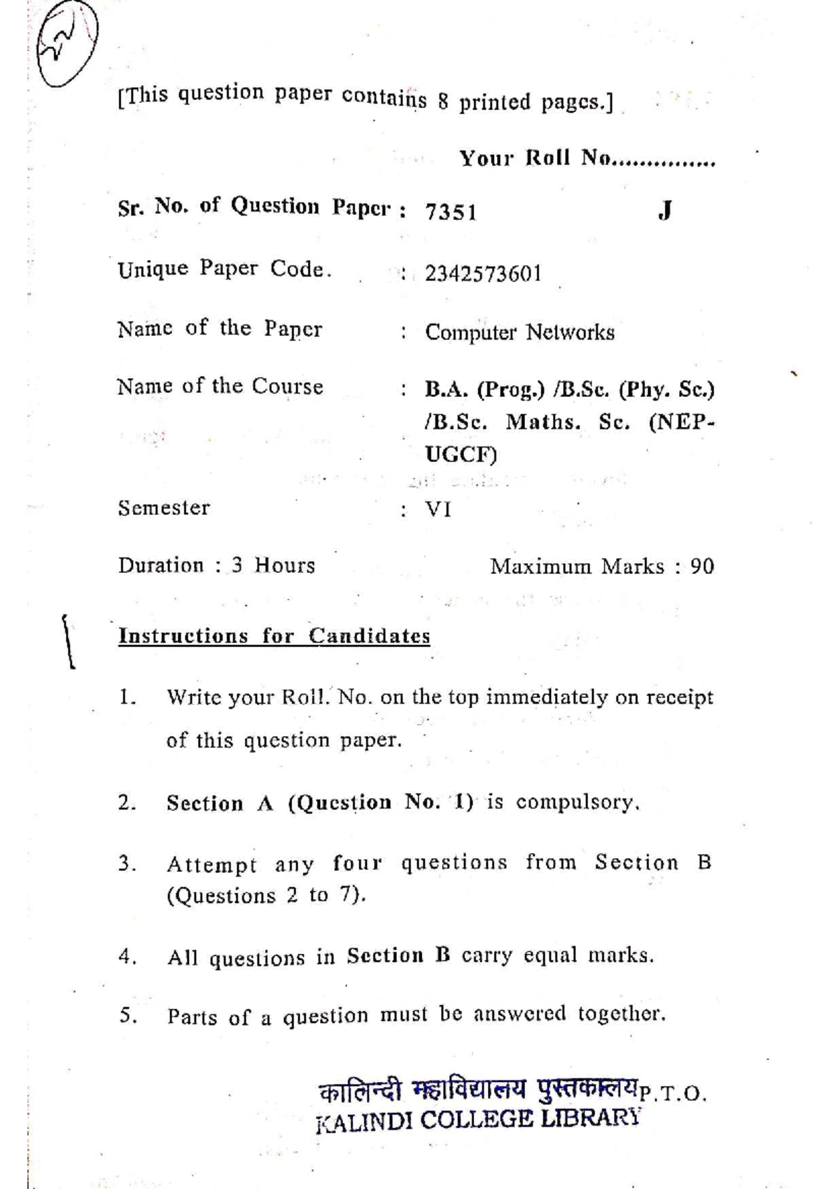 Computer Networks (CN) PYQ 2 - Previous Year Questions - Studocu