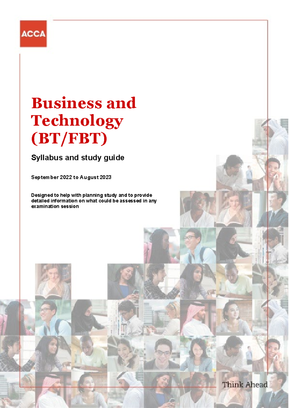 BT.FBT Syllabus and Study Guide - Sept 22-Aug 23 - Business