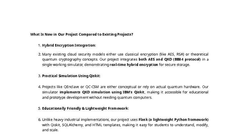Quantum Project Comparison: Hybrid Encryption & QKD Simulation - Studocu
