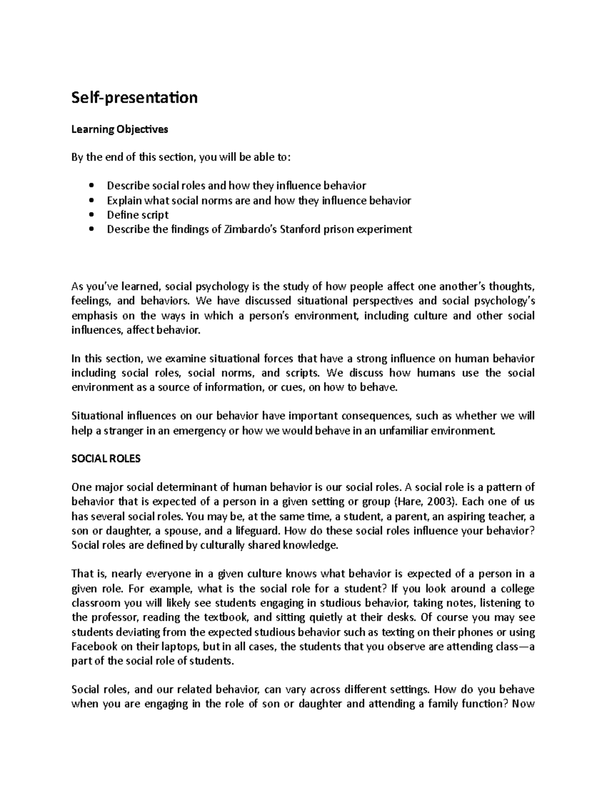 Self-presentation - Self-presentation refers to how people attempt to ...