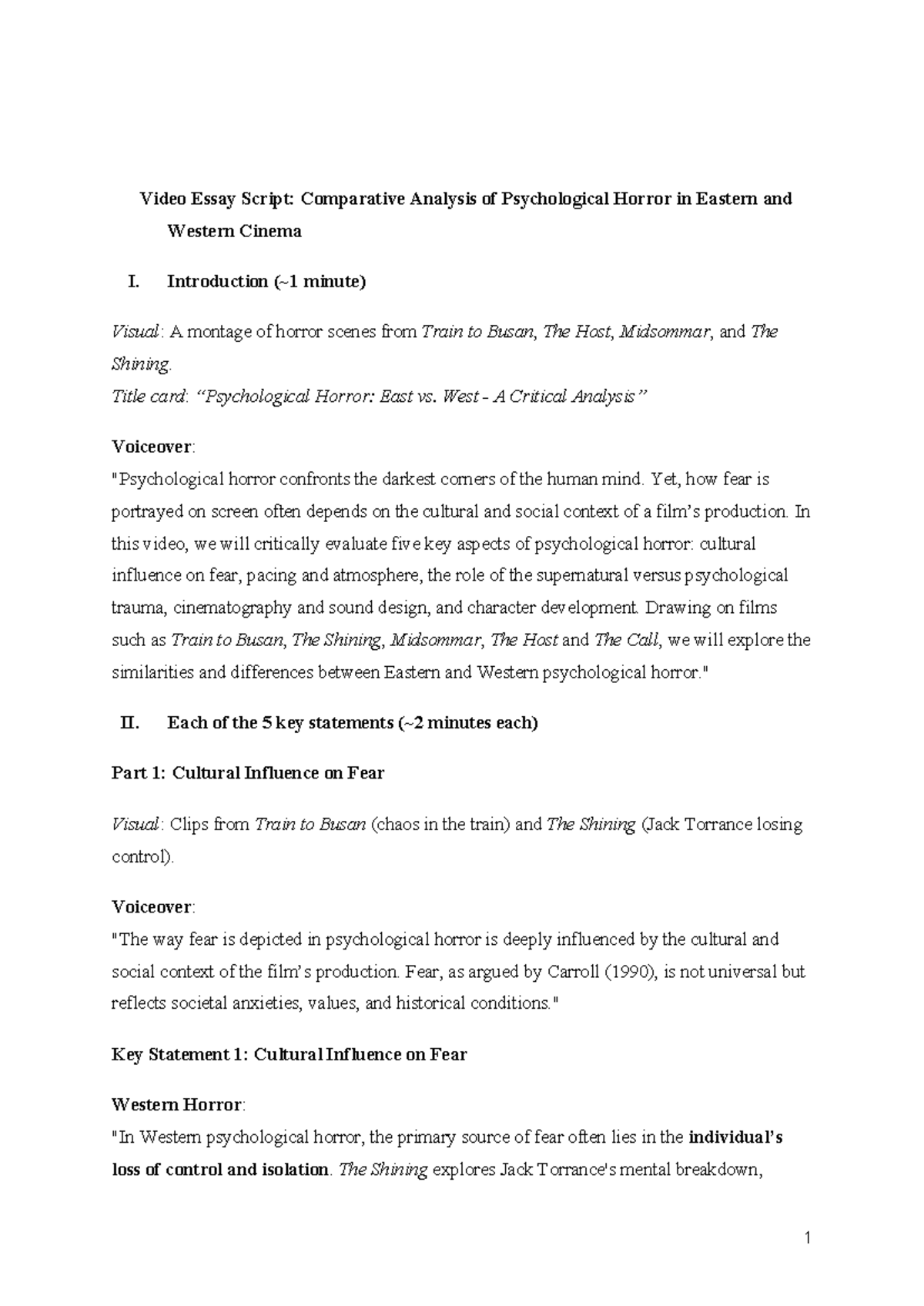 Comparative Analysis of Psychological Horror in East & West (Film ...