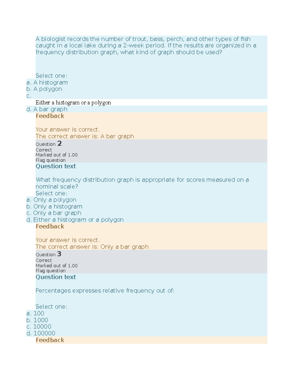 Quiz 2020: Statistics and Distribution Questions with Answers - Studocu