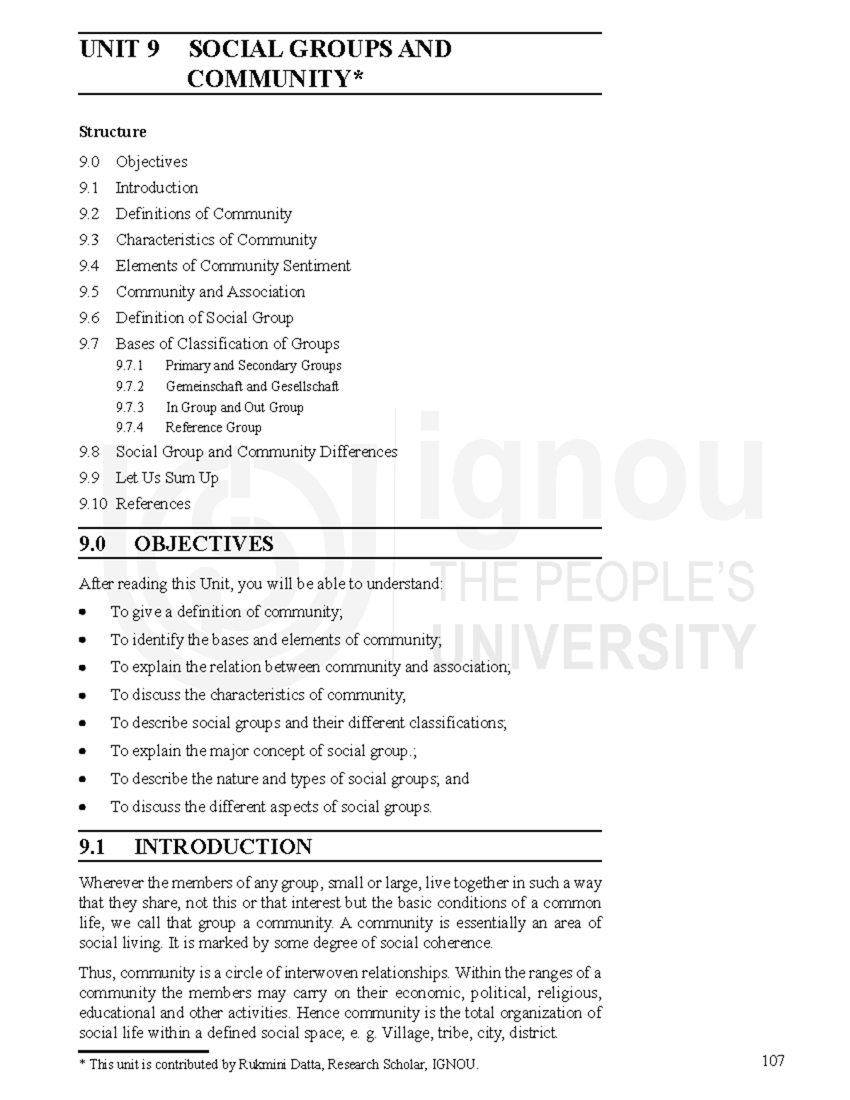 Unit 9 - Sociology: Social Groups & Community Concepts - Studocu