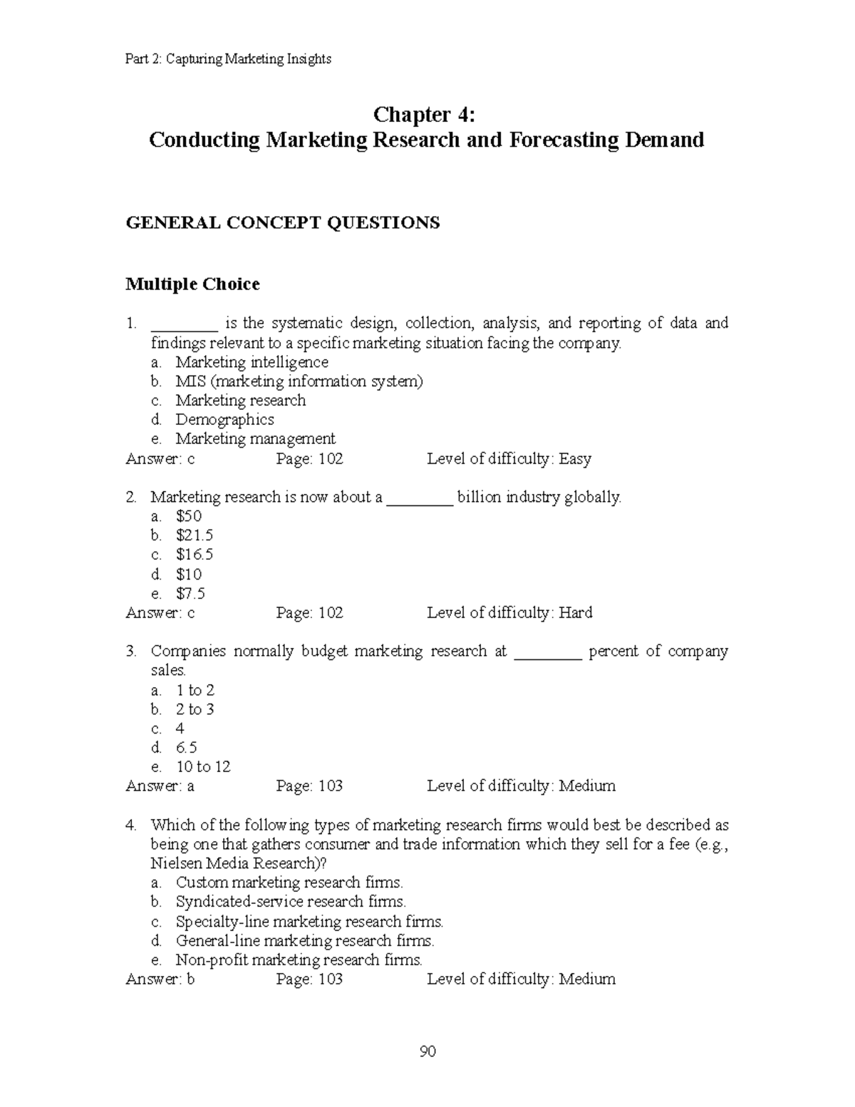 Marketing Research Exam Review | Course Code: MKT 101 | Practice ...