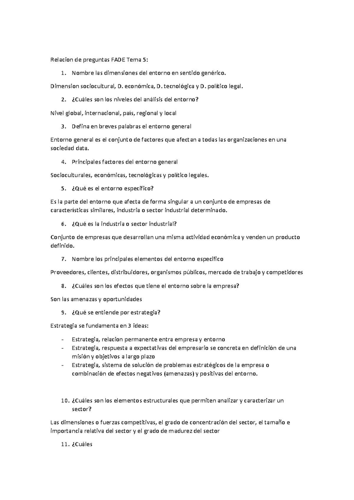 TEMA 1. La empresa. Preguntas 1 y 2 - Organización y Administración de ...