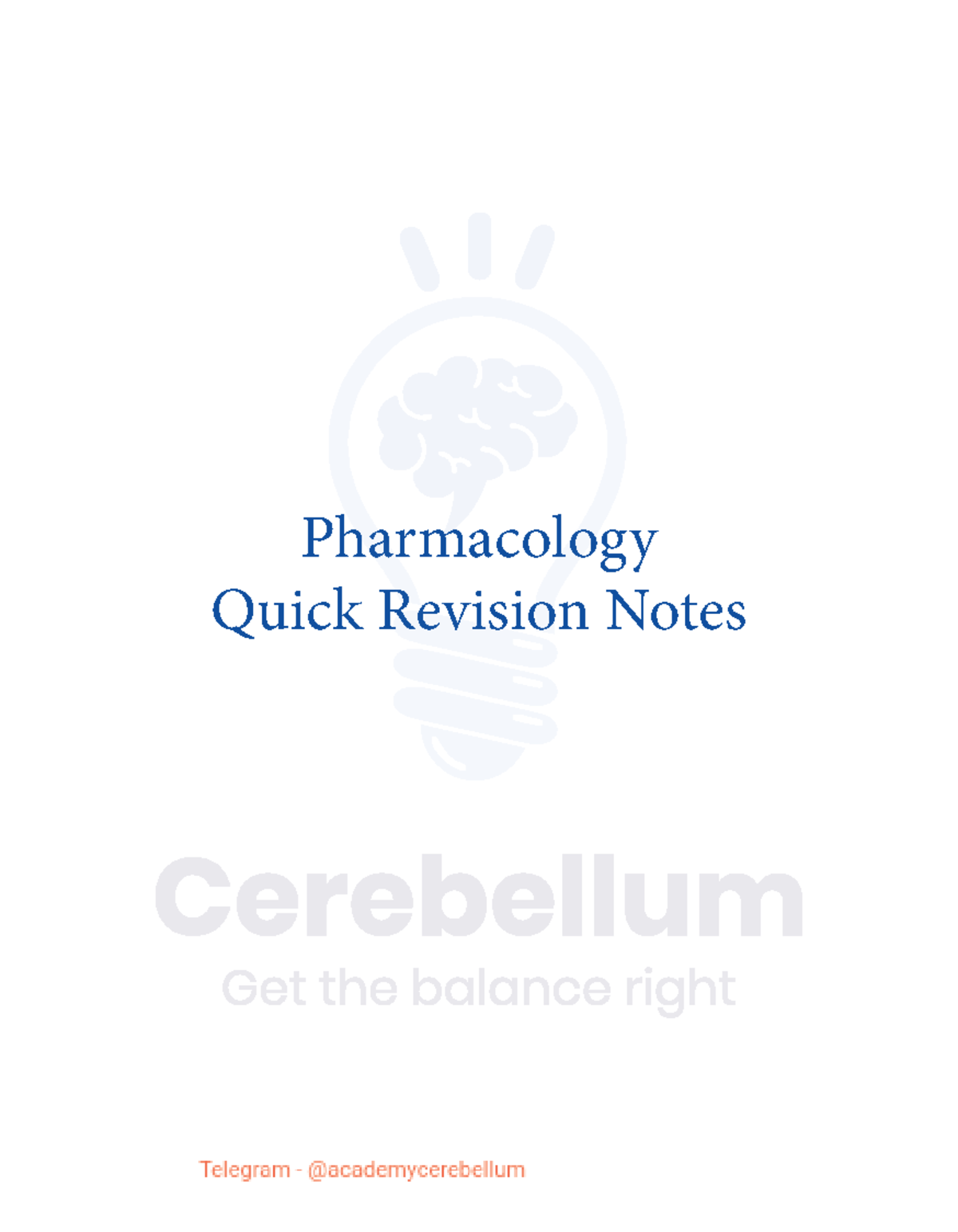 Pharmacology Quick Revision Notes (PHAR 101) - Chapter 1 Overview - Studocu