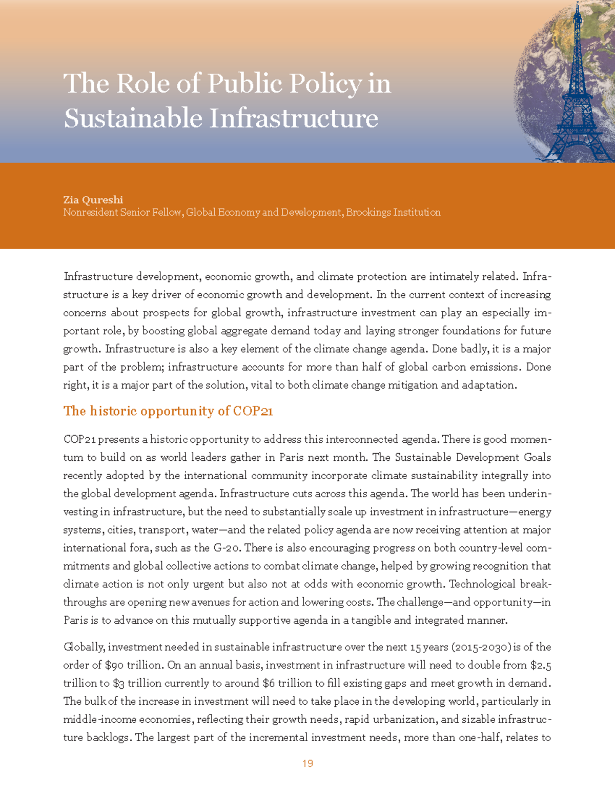 Public policy sustainable infrastructure qureshi 1 - Infrastructure ...