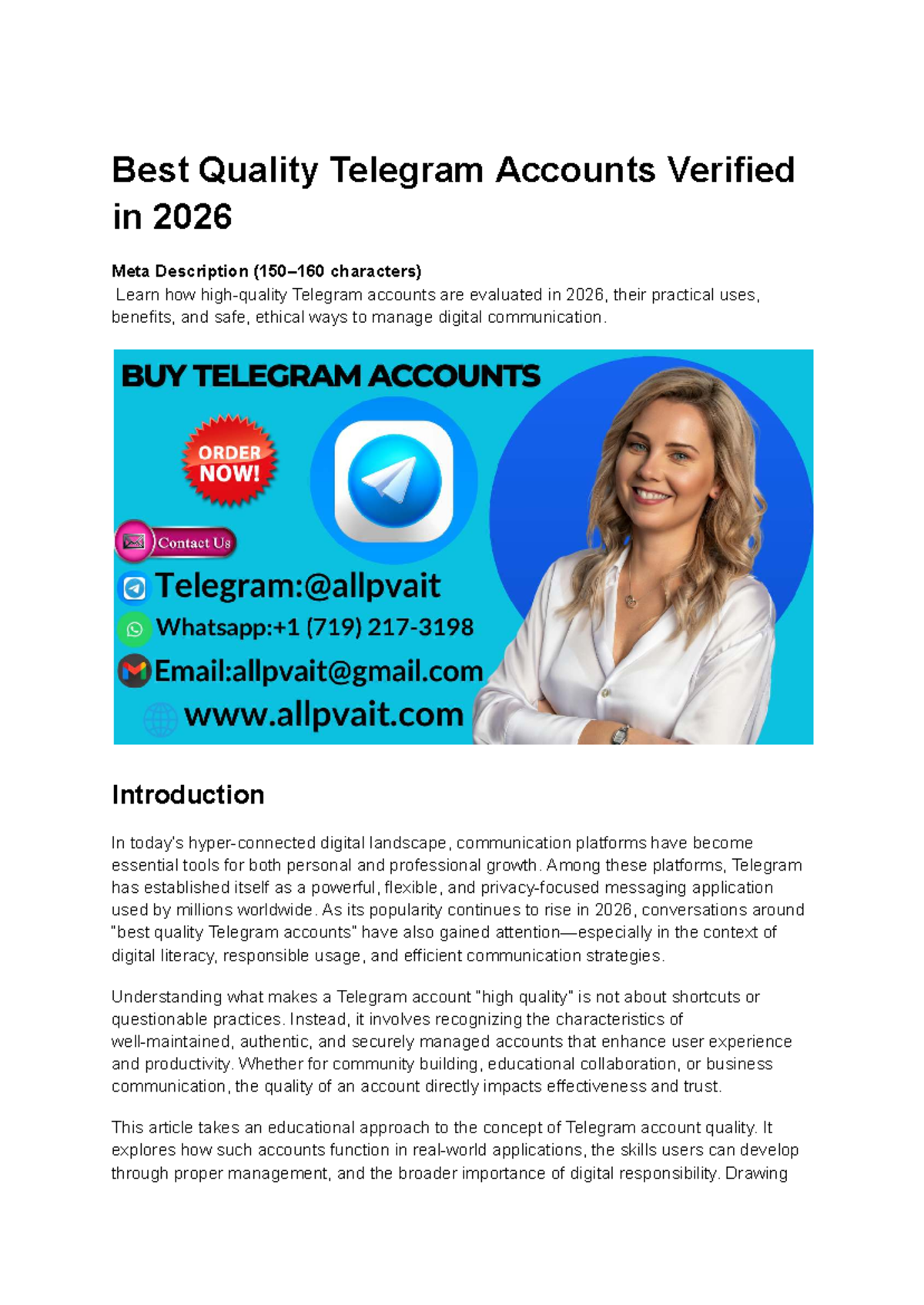 Best Practices for Managing Quality Telegram Accounts in 2026 - Studocu