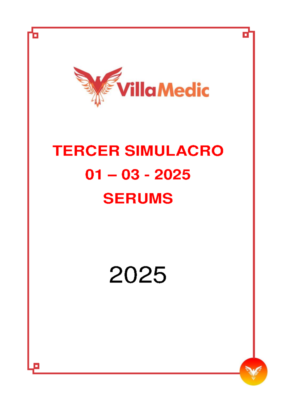 Tercer Simulacro SERUMS 2025: Evaluaciones y Casos Clínicos - Document Preview