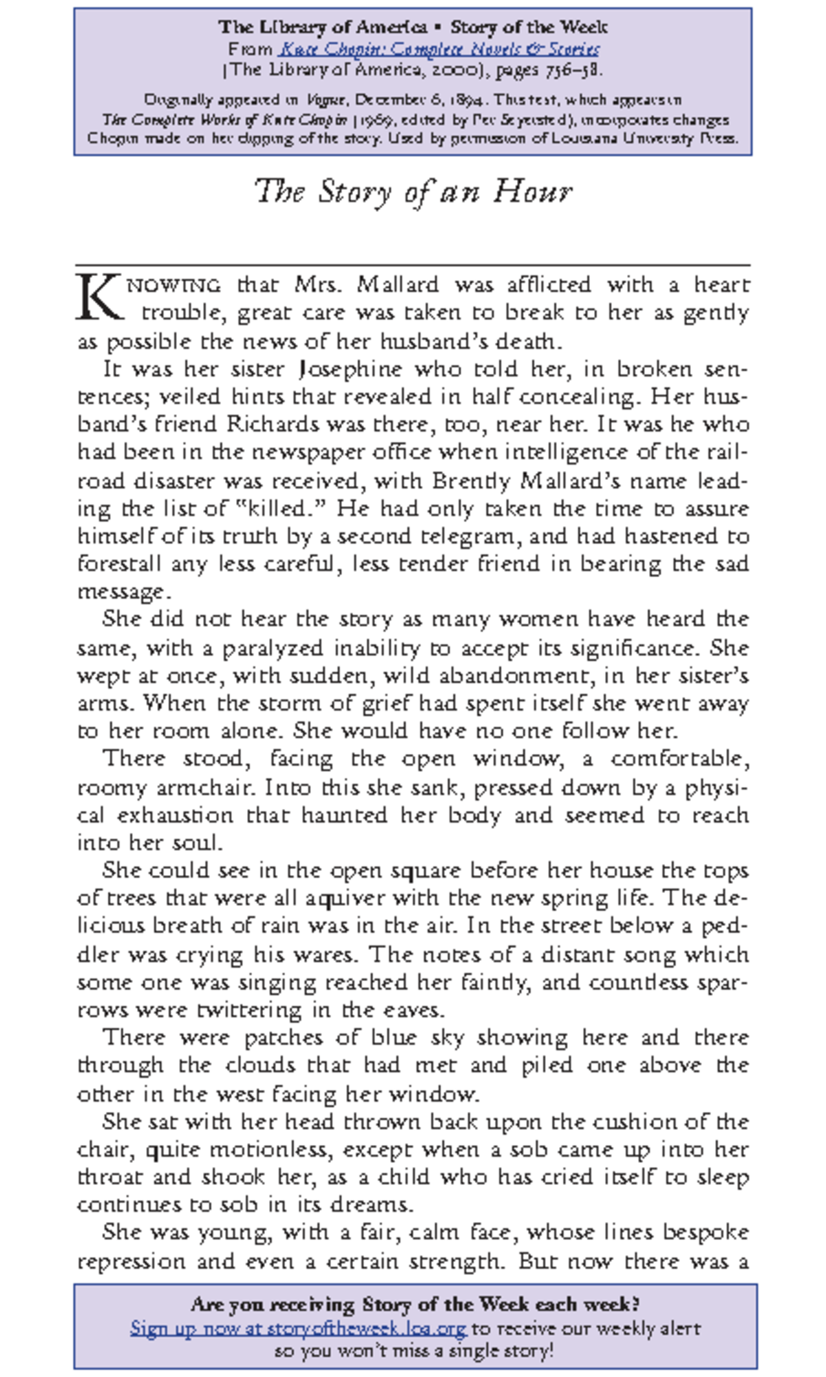 The Story of an Hour by Kate Chopin - Final Exam Insights & Analysis ...