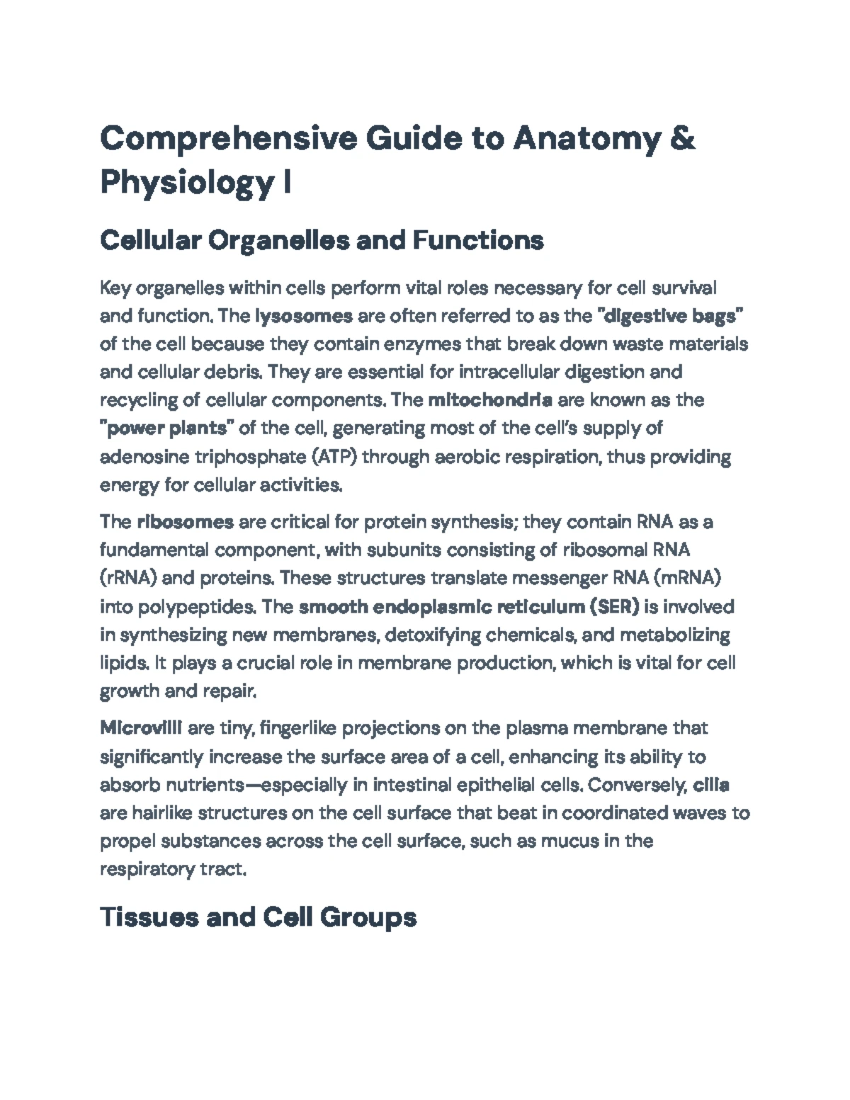 LS195 Anatomy & Physiology I Midterm Exam Review Sheet (Ch. 1, 8-9 ...
