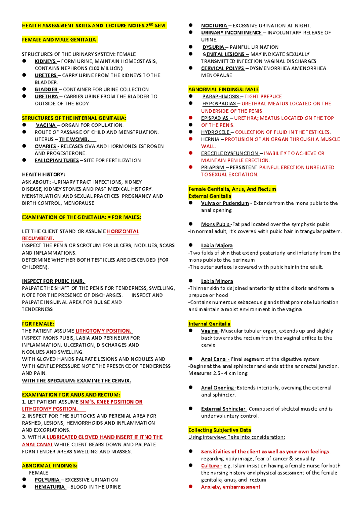 Health Assessment Skills AND Lecture Notes 2ND SE - HEALTH ASSESSMENT ...