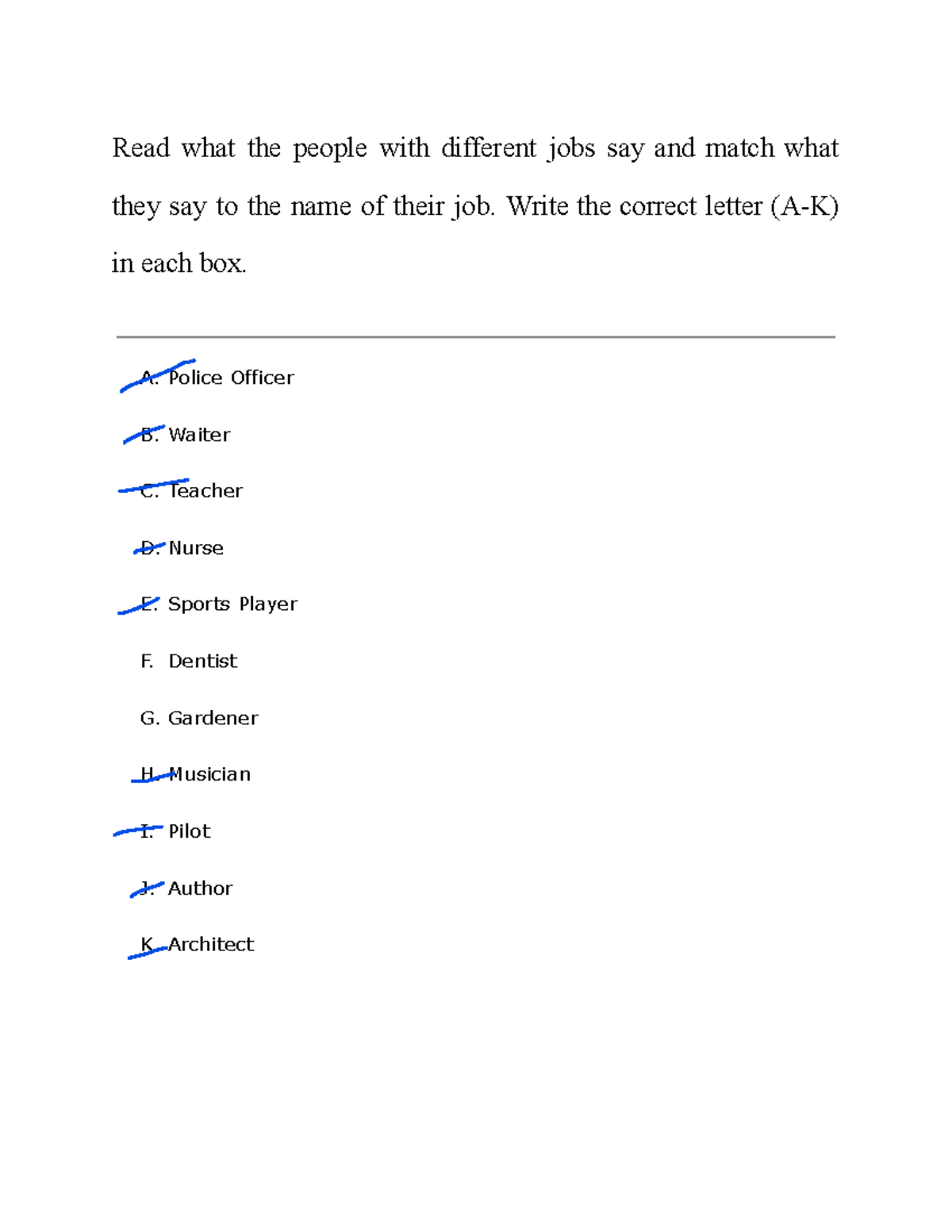 Exercise 2: Job Match Activity for Fun Learning - Studocu