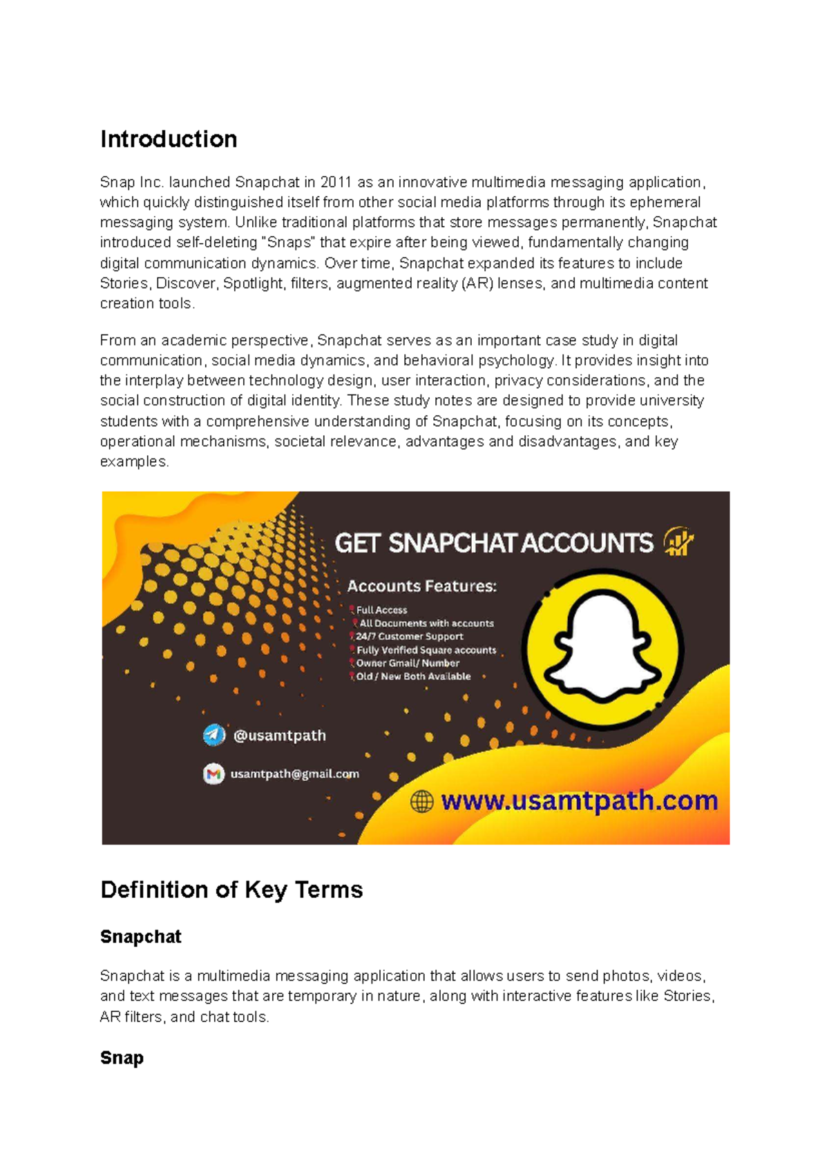 Snapchat Accounts: A Comprehensive Guide to Risks and Safety - Studocu