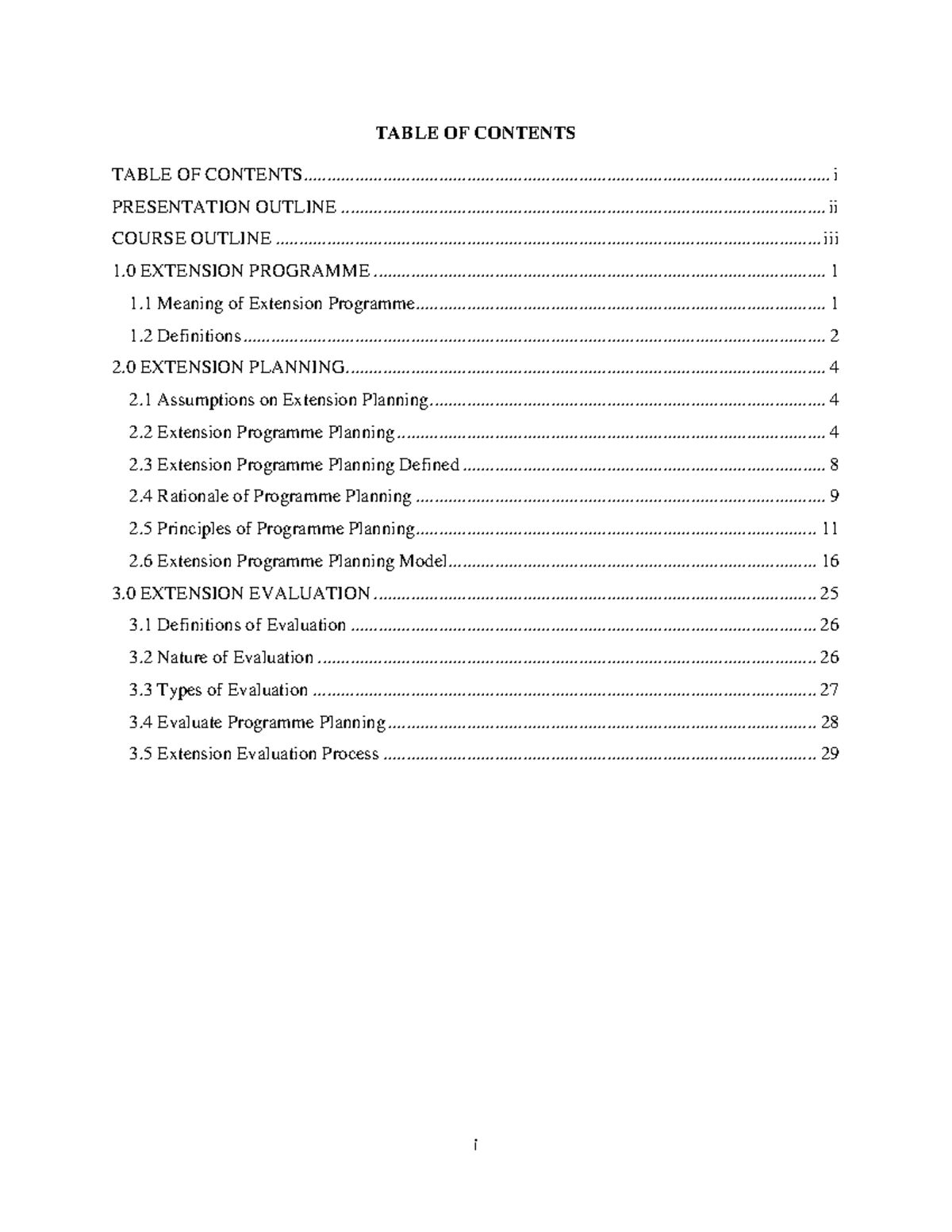 Rural Youth Extension Programme: Planning and Evaluation Overview - Studocu