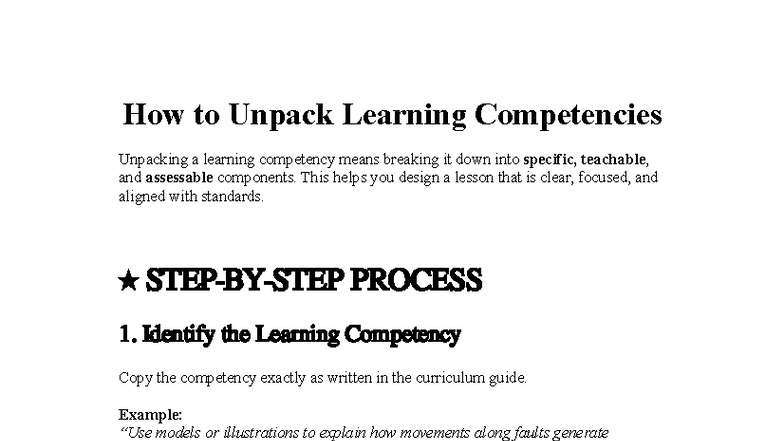 Unpacking Learning Competencies: A Guide for Effective Lesson Design ...