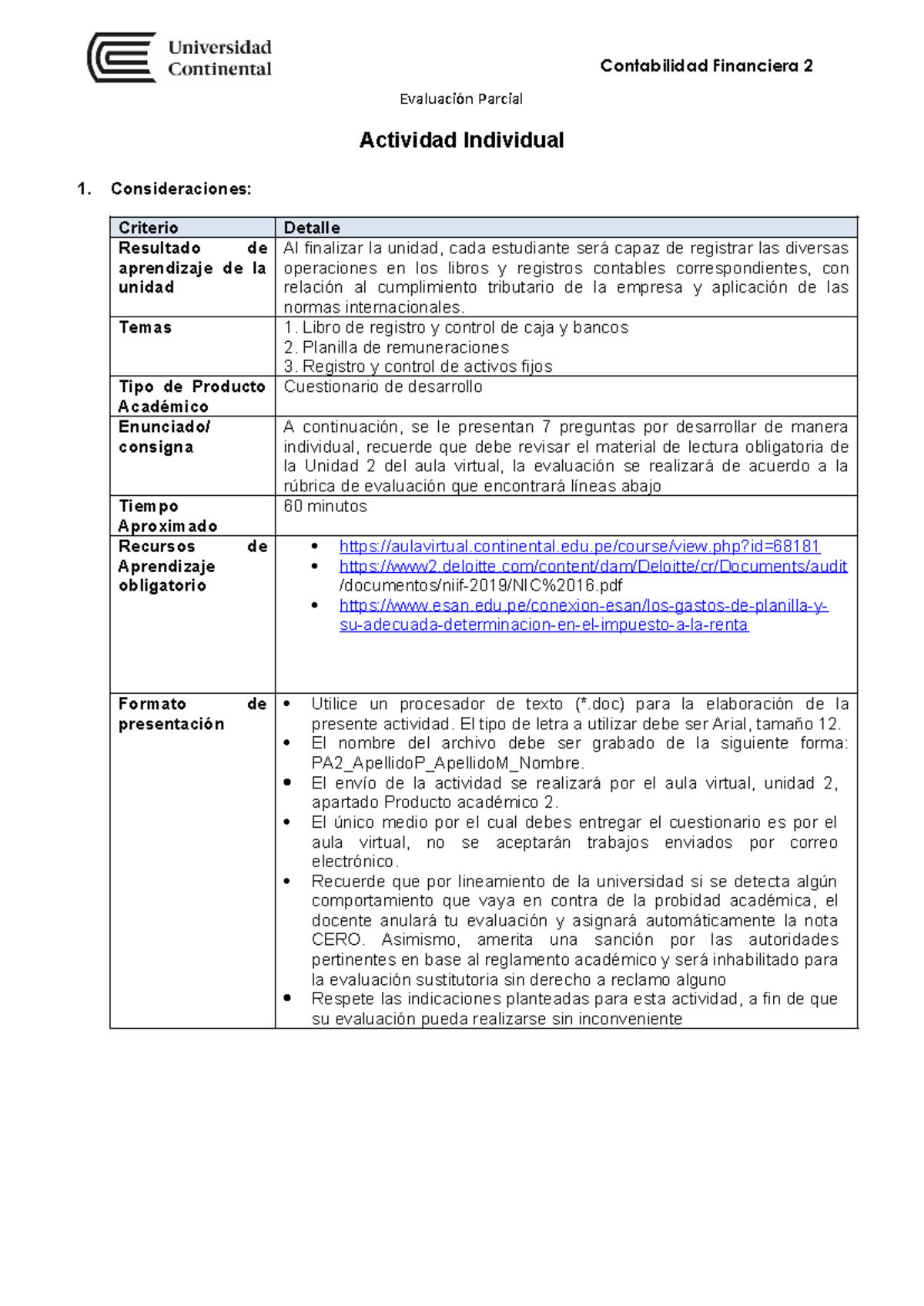 Contabilidad Financiera 2 - Examen Parcial Actividad Individual 1 - Studocu