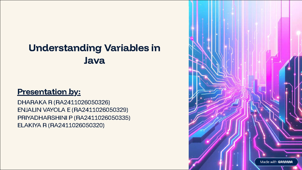 Understanding Variables in Java: Key Concepts and Examples (CS101 ...