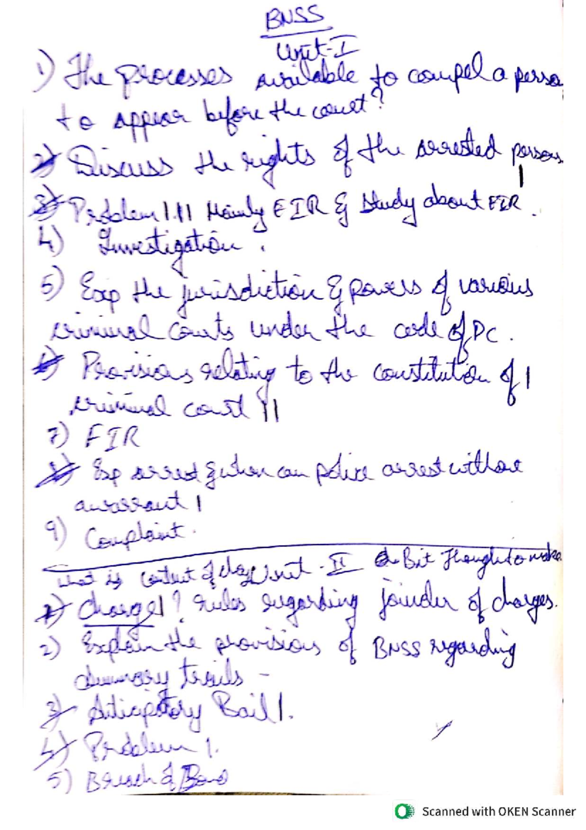 BNSS Important Questions for Effective Study Preparation - Studocu